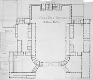 Plan des bâtiments du Haras du Pin.- Plan, Desessart, 20 juillet 1807. (AD Orne).