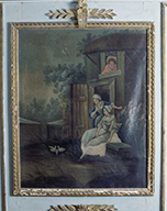 ensemble de lambris de hauteur, trumeau de cheminée, glace de trumeau, tableau, dessus-de-porte, alcôves n°2