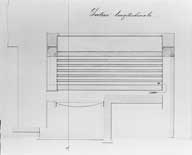Chaudière tubulaire, coupe longitudinale.- Coupe, 1854. (AD Calvados. M 4286, appareils à vapeur, dossier Debergues).