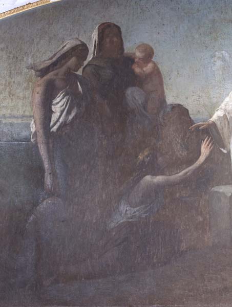 tableau : sainte Geneviève guérissant un jeune aveugle à Nanterre
