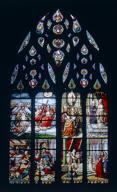verrière historiée : Scènes de la vie de la Vierge (baie 5)