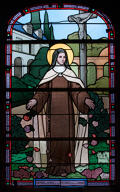 verrière hagiographique et commémorative de la guerre de 1914-1918 : Sainte Thérèse (baie 8)