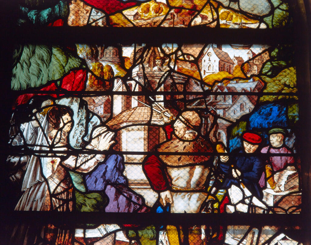 verrière : Scènes de la vie de sainte Clotilde, Conversion de Clovis (baie 26)