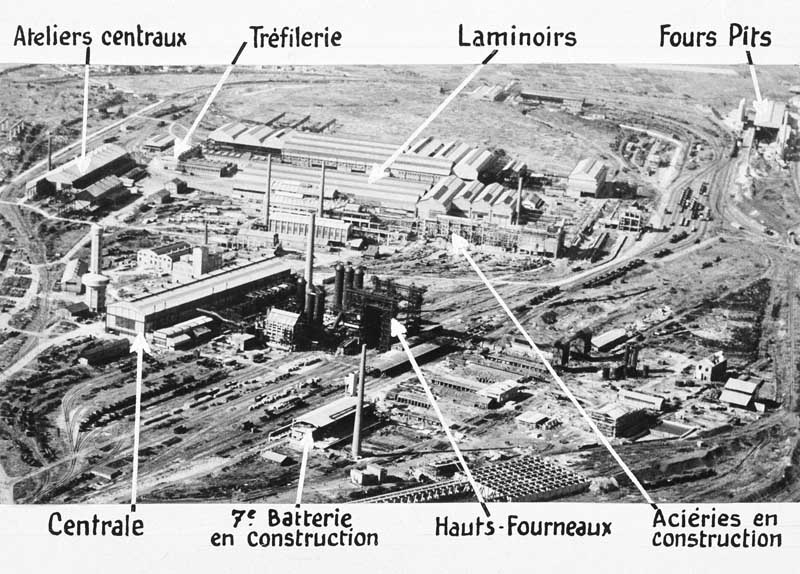 usine métallurgique de la Société des hauts fourneaux et aciéries de Caen (HFAC), puis de la Société normande de métallurgie (SNM), puis de la Société métallurgique de Normandie (SMN)