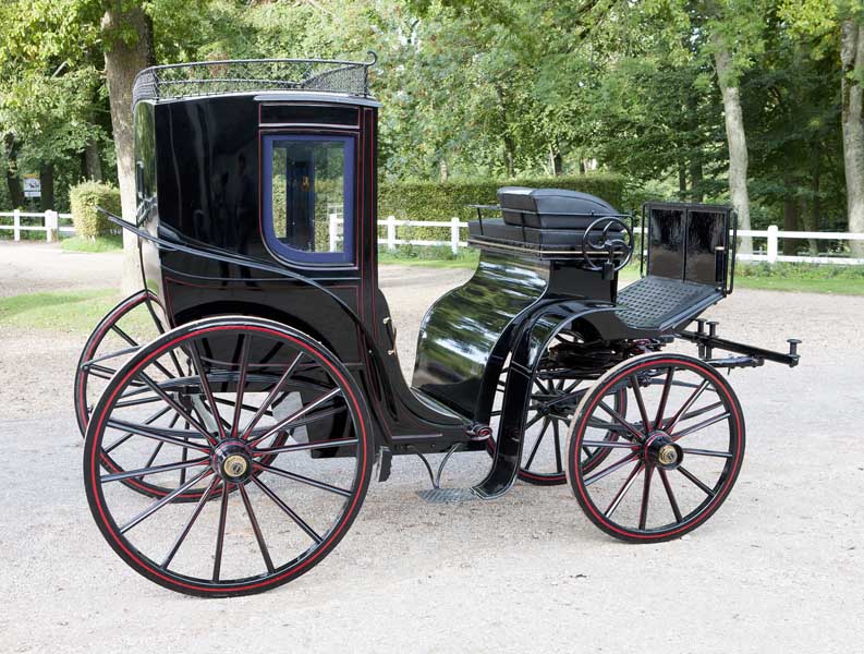 voiture hippomobile, milord fermé, dit cabriolet à la française ou cabriolet à 4 roues