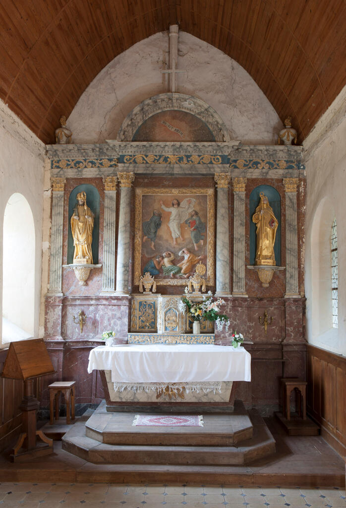 ensemble du maître-autel : autel, retable architecturé en niche, tabernacle