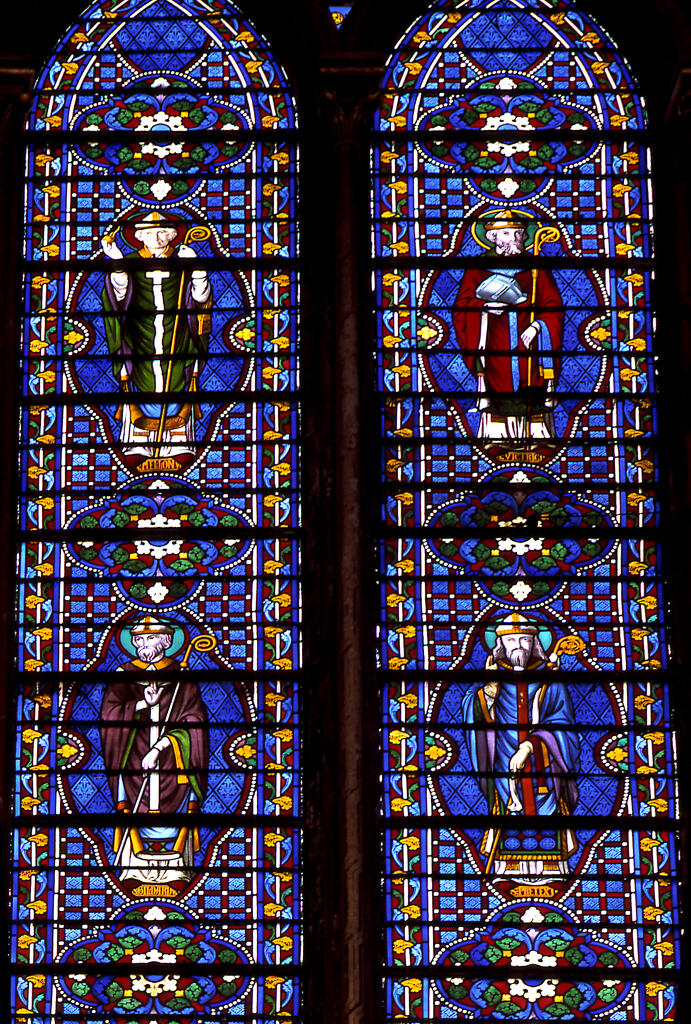 ensemble des verrières du sanctuaire, baies 0 à 4