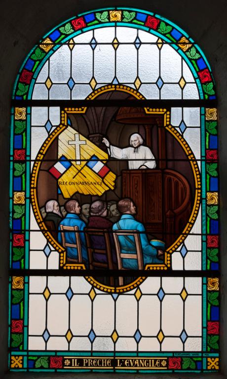 verrière commémorative et ex voto de la guerre de 1914-1918 : Le curé d'Ars