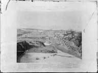estampe : vue panoramique de l'Isthme de Suez