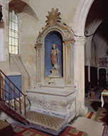 ensemble de l'autel de saint Martin : autel, retable, statue