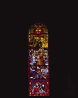 ensemble de 10 verrières figurées et hagiographiques : Vie de saint Gerbold, Vie de sainte Thérèse de Lisieux, Vie du Christ, Vie de saint Martin