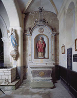 ensemble des 2 autels secondaires et 2 retables architecturés de la Vierge et de saint Laurent