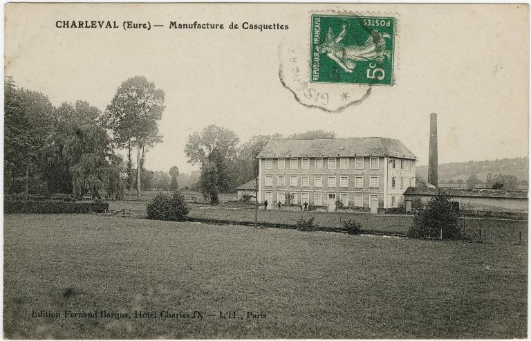 moulin à papier Hubert, puis indiennerie Crepet, puis linerie Renaoult et Gouel, puis fabrique de casquettes Quesney