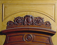 Vestibule : G. L. initiales du premier propriétaire du château (Goupil Louis).