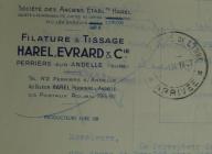 En-tête de lettre de la société Filature et tissage Harel Evrard et Cie, 1947 (AD Eure. 5 M 309).