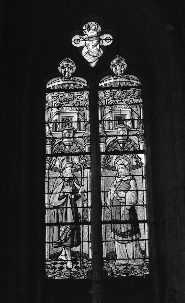 ensemble de 2 verrières hagiographiques : Saints ; Saint Jean, saint Joseph (baies 3 et 4)