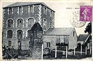 Crocy. - Minoterie.- Carte postale, photogr. C. Jeanne, s.d., début 20e siècle [timbrée 1933]. (Collection particulière P. Coftier).