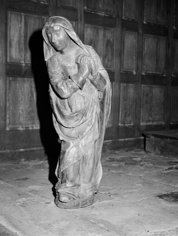 2 statues (demi-nature) : Vierge au calvaire, saint Jean au calvaire