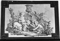 ensemble de 4 dessus-de-porte : Le printemps, l'été, l'automne, l'hiver