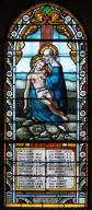 verrière hagiographique et commémorative de la guerre de 1914-1918 : Vierge de Pitié (Baie 3)