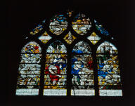 verrière : Adam et Eve, Caïn et Abel (baie 122)
