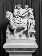 groupe sculpté : charité de saint Martin