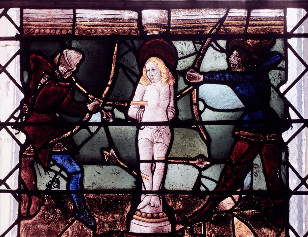 verrière composite, Martyre de saint Sébastien (baie 8)