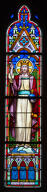 verrière hagiographique et commémorative de la guerre de 1914-1918 : Christ roi, en mémoire d'Edouard Dillon