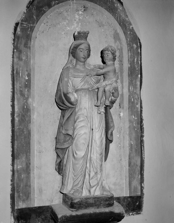 ensemble de 2 statues (petite nature) : Vierge à l'Enfant, saint Laurent