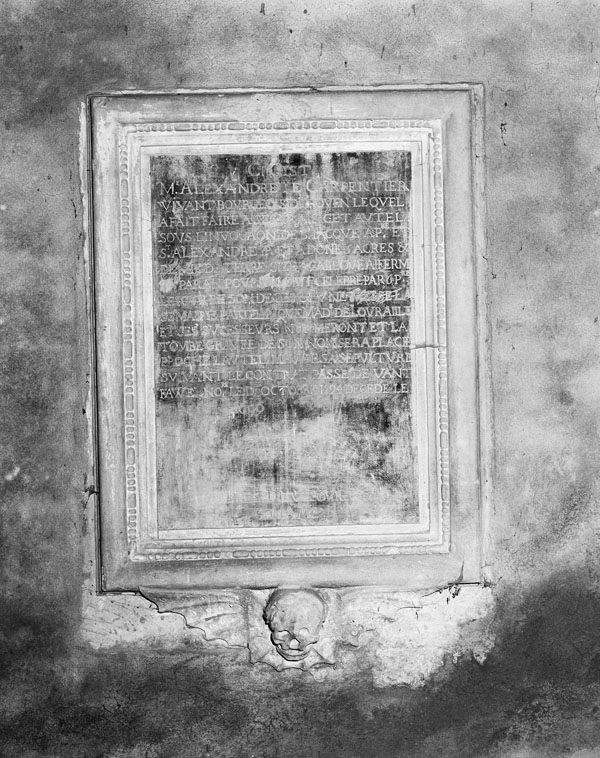 plaque funéraire d'Alexandre le Carpentier