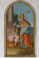 ensemble de 2 tableaux d'autel : Assomption, résurrection des trois clercs par saint Nicolas