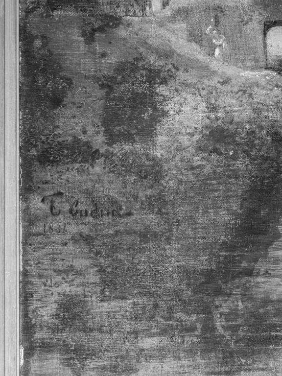 tableau : Vue de Caen prise derrière l'église Saint-Pierre