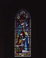 ensemble de 2 verrières typologiques : Annonciation, Mariage de la Vierge, Symboles de l'Ancien Testament