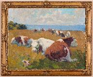 tableau : Vaches au pré