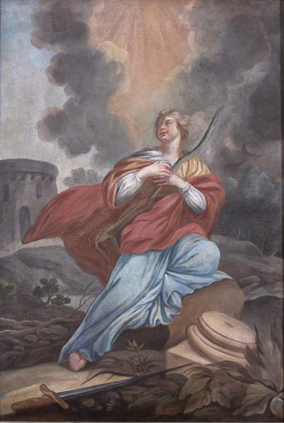 tableau d'autel : sainte Barbe