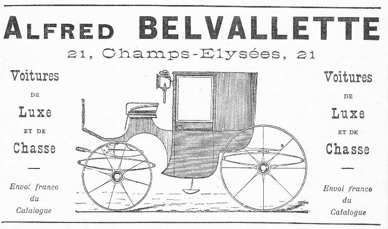 voiture hippomobile, dog-cart à quatre roues Belvalette