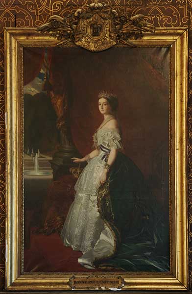ensemble de 2 tableaux : Portrait de l'empereur Napoléon III, portrait de l'impératrice Eugénie
