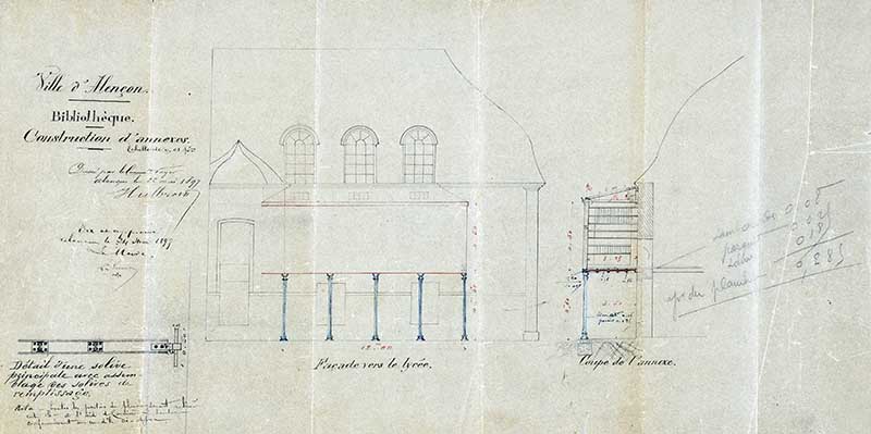 église de jésuites, puis école centrale du département, puis bibliothèque municipale d'Alençon, actuellement médiathèque Aveline