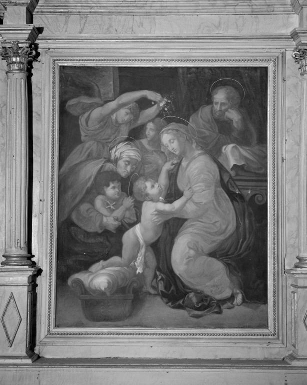tableau d'autel : Sainte Famille avec sainte Anne et saint Jean enfant