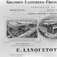 Laiterie de St-Martin-de-Bienfaite. Gravure illustrant un papier à lettres à en-tête.- Gravure, vers 1918. (AD Calvados. R 1866).