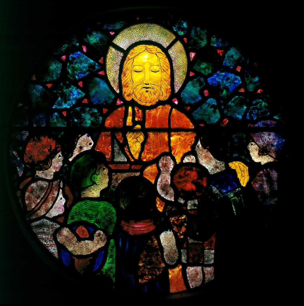 verrière figurée : Christ et les enfants