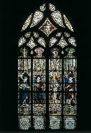 verrière : saint Mathurin, saint Sébastien, saint Jacques le Majeur, saint Jean-Baptiste