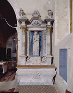 ensemble de l'autel de la Vierge : autel, retable, statue