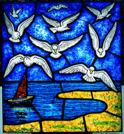 verrière figurée : Bord de mer
