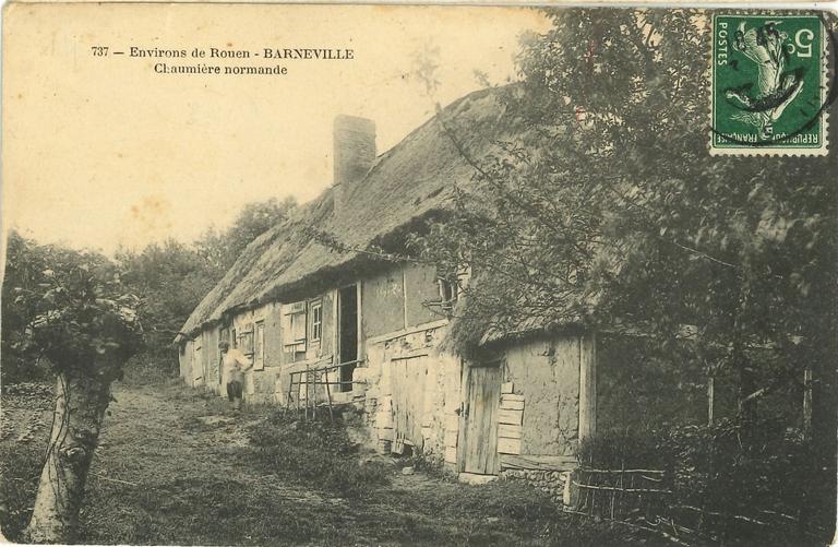 Les chaumières ou longères en pan de bois de Barneville-sur-Seine