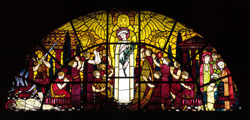 verrière figurée : Glorification de sainte Cécile (baie 20)