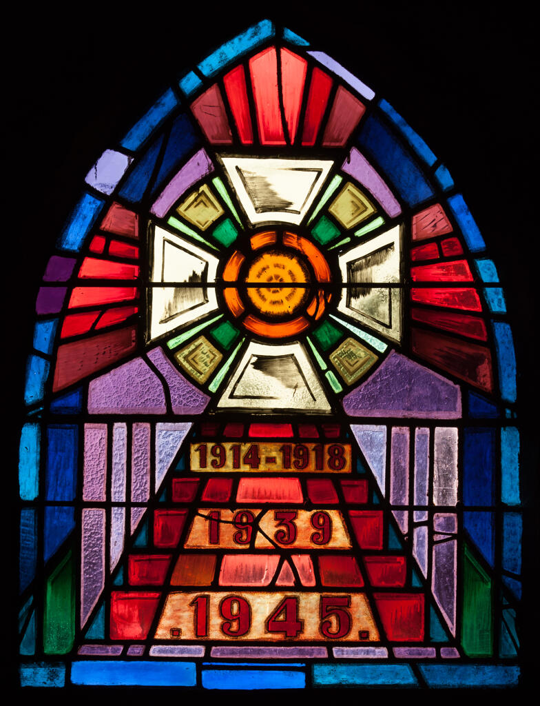 verrière ornementale et commémorative de la guerre de 1914-1918 : Croix de guerre