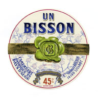 Un Bisson - Bien faire et laisser dire - Camembert fabriqué en Pays d'Auge - Ets Georges Bisson 14140 Livarot".- Etiquette de fromage (Musée de Normandie, Caen).