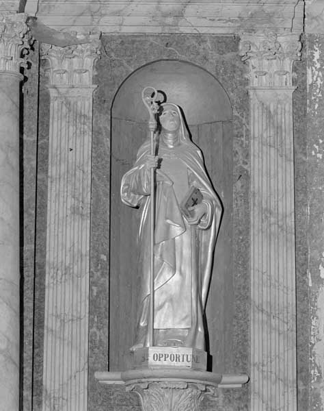 2 statues (en pendant) : Sainte Opporture, Saint Godegrand