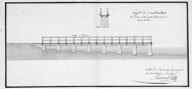 Projet de construction d'un pont ou jetée dans l'abreuvoir du Haras du Pin.- Plan, signé LAUMONIER, s.d. (1824).